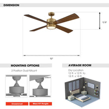 Carregar imagem no visualizador da galeria, Parrot Uncle 52&quot; Bucholz Industrial Downrod Mount Reversible Ceiling Fans with Integrated Lights and Remote Control
