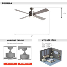 Carregar imagem no visualizador da galeria, Parrot Uncle 52&quot; Bucholz Industrial Downrod Mount Reversible Ceiling Fans with Integrated Lights and Remote Control
