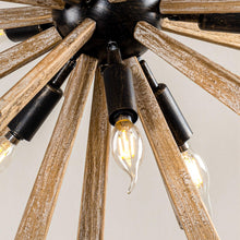 Carregar imagem no visualizador da galeria, Parrot Uncle 9-Light Wood Sputnik Sphere Chandelier
