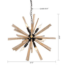 Carregar imagem no visualizador da galeria, Parrot Uncle 9-Light Wood Sputnik Sphere Chandelier
