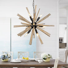 Carregar imagem no visualizador da galeria, Parrot Uncle 9-Light Wood Sputnik Sphere Chandelier
