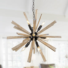 Carregar imagem no visualizador da galeria, Parrot Uncle 9-Light Wood Sputnik Sphere Chandelier
