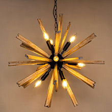 Carregar imagem no visualizador da galeria, Parrot Uncle 9-Light Wood Sputnik Sphere Chandelier
