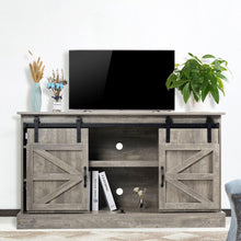 Carregar imagem no visualizador da galeria, Parrot Uncle Furniture Farmhouse Sliding Barn Door Wooden TV Stands Console for TVs up to 55&quot;
