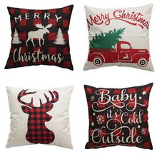 Load image into Gallery viewer, Holiday Plaid Cushion Covers
