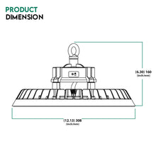 Load image into Gallery viewer, 200W Tunable LED UFO Light Fixture for Warehouse - 150LM/W, Dimmable, 5000K CCT, Commercial Industrial Lighting
