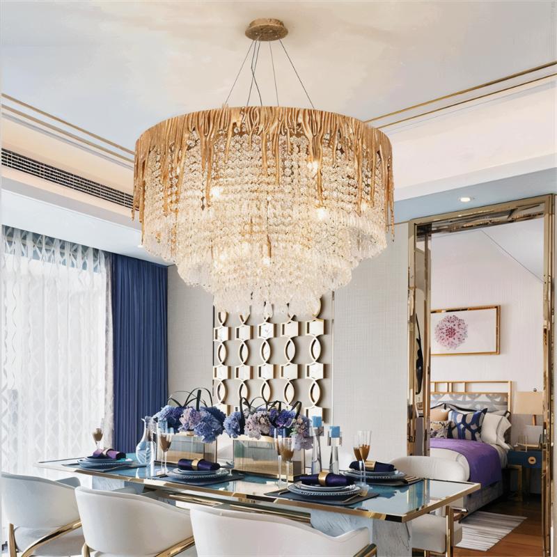 Ratna Round Crystal Chandelier