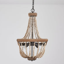 Carregar imagem no visualizador da galeria, Regas 4-Light Wood Bead Candle Style Chandelier
