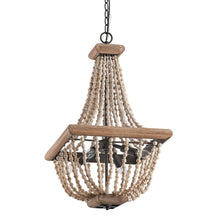 Carregar imagem no visualizador da galeria, Regas 4-Light Wood Bead Candle Style Chandelier
