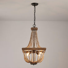 Carregar imagem no visualizador da galeria, Regas 4-Light Wood Bead Candle Style Chandelier
