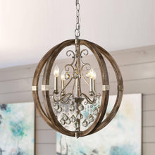 Carregar imagem no visualizador da galeria, Retha Brown 4-Light Caged Chandelier
