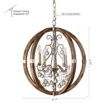 Carregar imagem no visualizador da galeria, Retha Brown 4-Light Caged Chandelier
