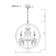 Carregar imagem no visualizador da galeria, Retha Brown 4-Light Caged Chandelier
