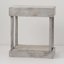 Carregar imagem no visualizador da galeria, Rustic Wood Square Side Table with Shelf
