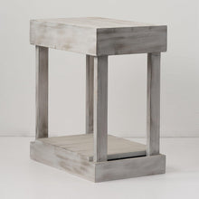 Carregar imagem no visualizador da galeria, Rustic Wood Square Side Table with Shelf
