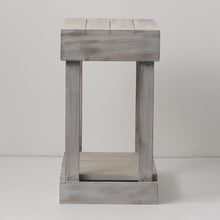 Cargar imagen en el visor de la galería, Rustic Wood Square Side Table with Shelf
