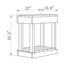 Carregar imagem no visualizador da galeria, Rustic Wood Square Side Table with Shelf
