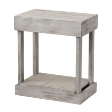 Load image into Gallery viewer, Rustic Wood Square Side Table with Shelf
