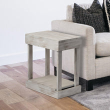 Carregar imagem no visualizador da galeria, Rustic Wood Square Side Table with Shelf
