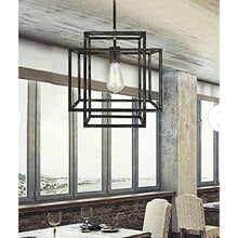 Carregar imagem no visualizador da galeria, WOCHOS Antique Industrial Metal Farmhouse Chandelier 1-Light Rustic Square
