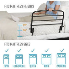 Carregar imagem no visualizador da galeria, Stander 30&quot; Safety Bed Rail with Padded Pouch, Folding Bedside Safety Guard Rail for Adults, Seniors, and Elderly, Under Mattress Bed Safety Handle for Home, Fits Most King, Queen, Full, and Twin Beds
