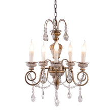 Carregar imagem no visualizador da galeria, Samiyah 5-Light Rustic Gold Crystal Chandelier
