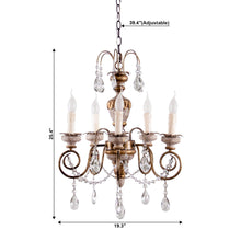 Carregar imagem no visualizador da galeria, Samiyah 5-Light Rustic Gold Crystal Chandelier
