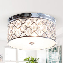 Carregar imagem no visualizador da galeria, Scorpio 14 Inch 3-Lights Chrome Drum Flush Mount Chandelier
