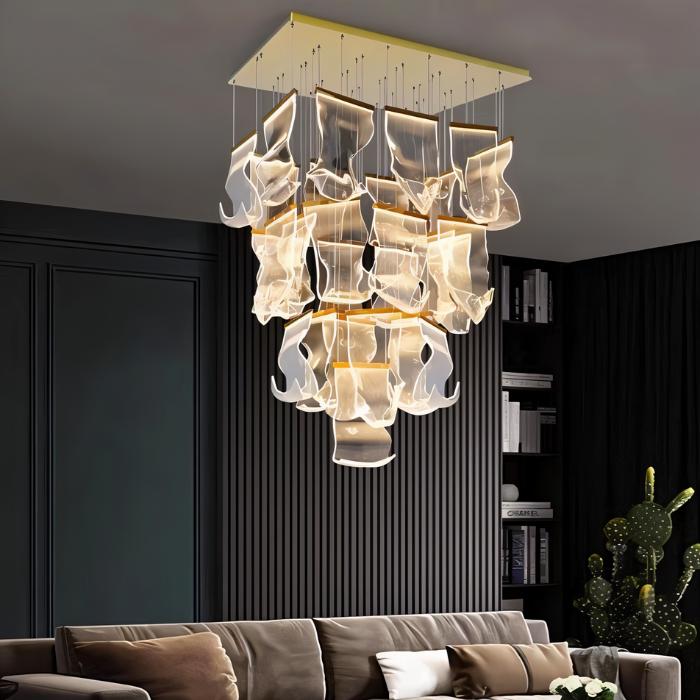 Sheets Chandelier (Rectangle Ceiling Mount)