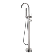 Carregar imagem no visualizador da galeria, Sherwin 2-Handle Claw Foot Tub Faucet with Hand Shower in Silver
