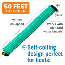 Cargar imagen en el visor de la galería, Boat Hose 15Ft, 25Ft and 50FT Self Coil Wash Down
