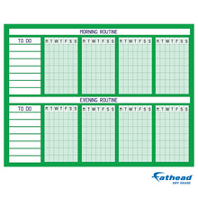 Carregar imagem no visualizador da galeria, Chart:  Green Routine Chart Dry Erase        -   Removable     Adhesive Decal
