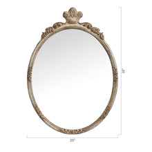 Carregar imagem no visualizador da galeria, Traditioanl Oval Mirror With Wood Frame Rustic Decor Wall Mirror
