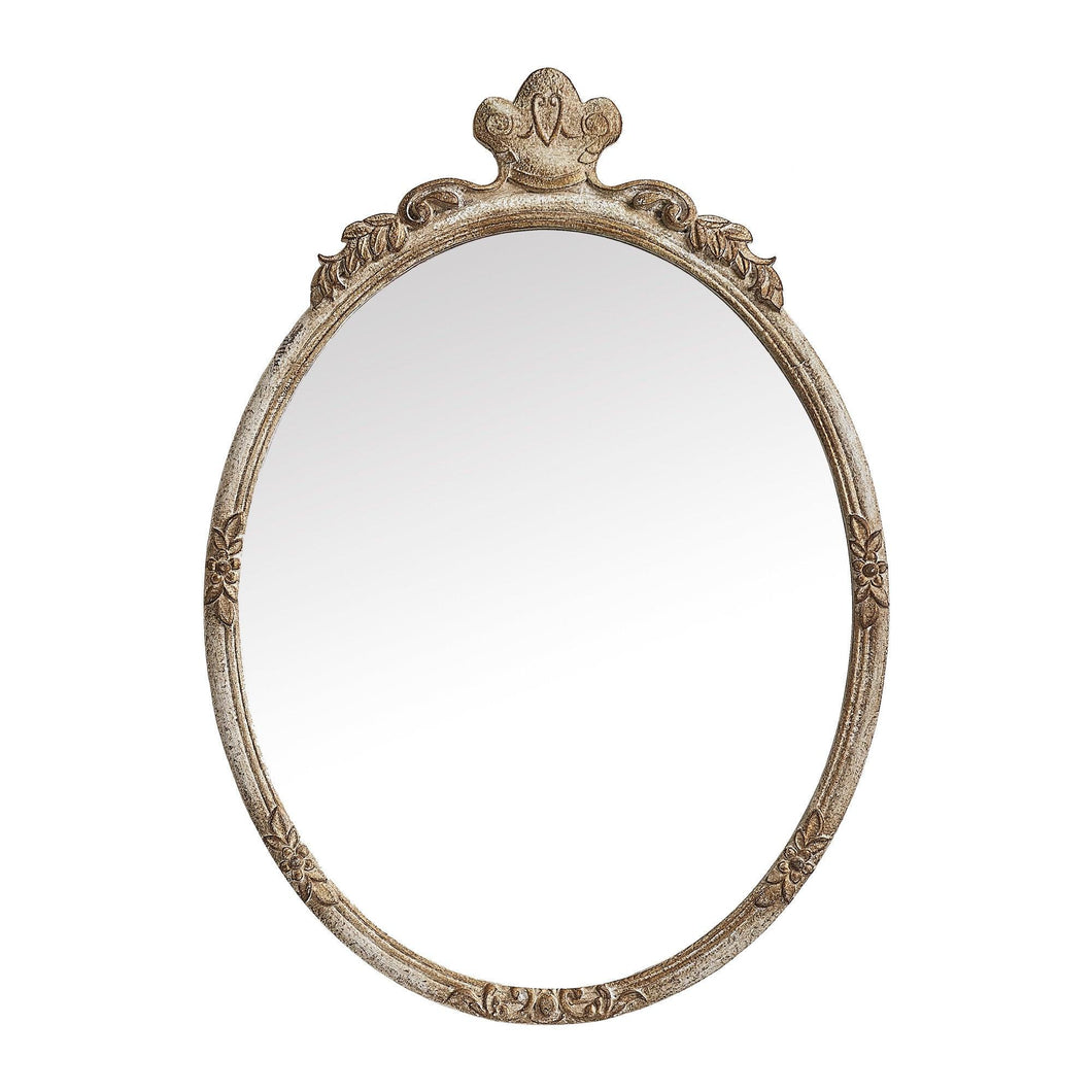 Traditioanl Oval Mirror With Wood Frame Rustic Decor Wall Mirror