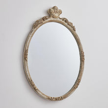 Carregar imagem no visualizador da galeria, Traditioanl Oval Mirror With Wood Frame Rustic Decor Wall Mirror
