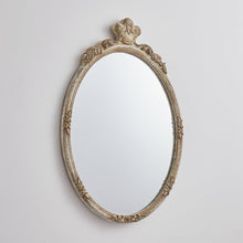 Carregar imagem no visualizador da galeria, Traditioanl Oval Mirror With Wood Frame Rustic Decor Wall Mirror
