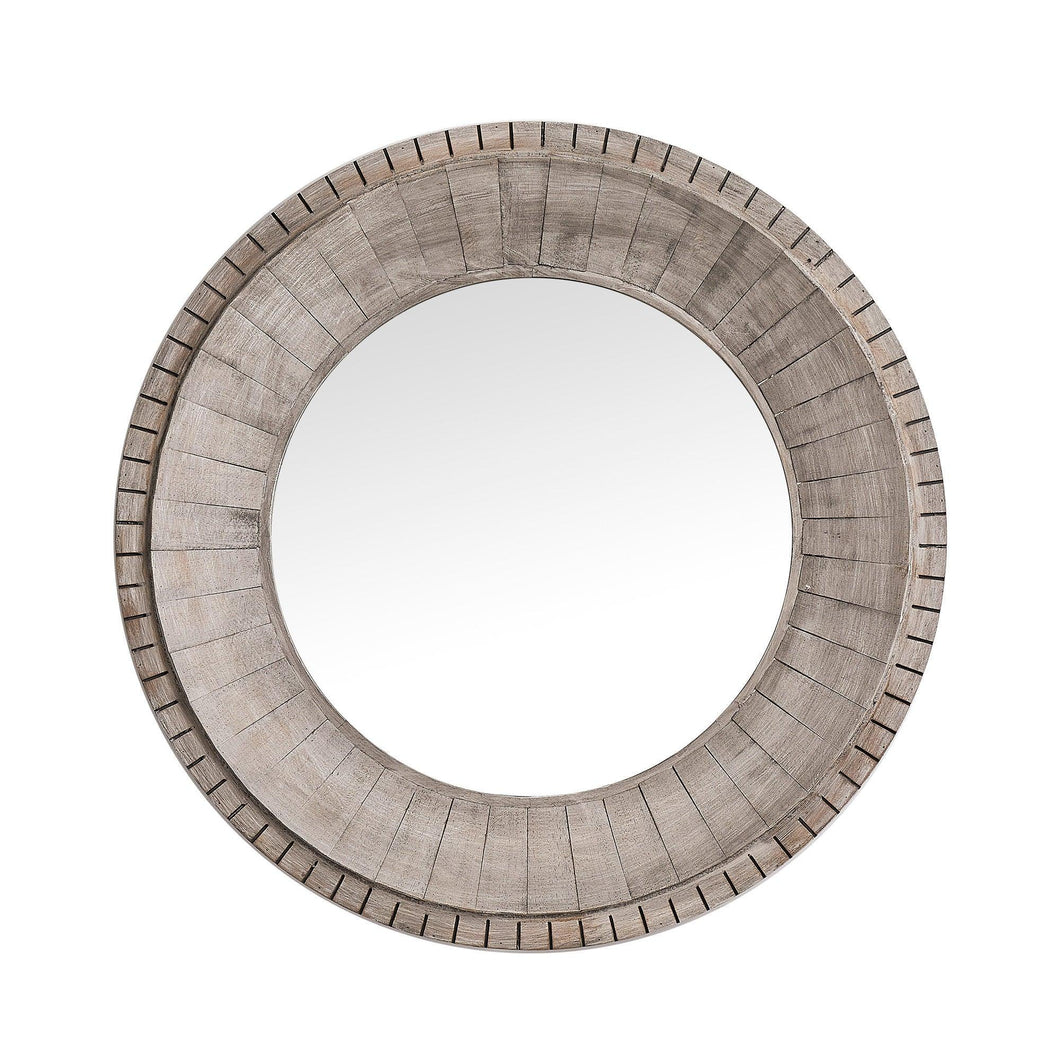 Traditional Grey Round Mirror Wall Decoration