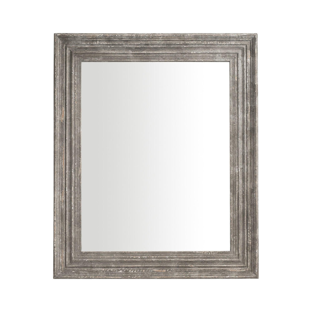 Traditional Rectangle Framed Gray Decorative Mirror