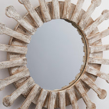 Carregar imagem no visualizador da galeria, Traditional Round Wood Mirror Antiqued Casual Wall Decoration
