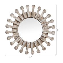 Carregar imagem no visualizador da galeria, Traditional Round Wood Mirror Antiqued Casual Wall Decoration
