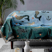 Load image into Gallery viewer, Underwater Mermaid Throw Blanket
