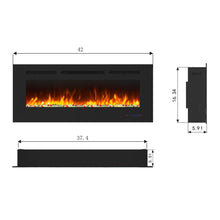 Load image into Gallery viewer, Wall Electric Fireplace with Remote Control and Touch Screen in 13 Flame Colors and Base Lights
