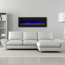 Load image into Gallery viewer, Wall Electric Fireplace with Remote Control and Touch Screen in 13 Flame Colors and Base Lights
