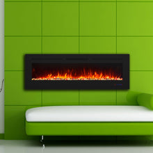 Carregar imagem no visualizador da galeria, Wall Electric Fireplace with Remote Control and Touch Screen in 13 Flame Colors and Base Lights
