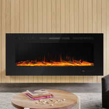 Carregar imagem no visualizador da galeria, Wall Electric Fireplace with Remote Control and Touch Screen in 13 Flame Colors and Base Lights
