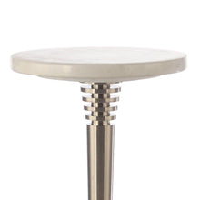 Load image into Gallery viewer, White Marble &amp; Metal Table with Pedestal Base
