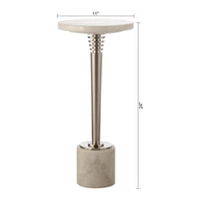 Carregar imagem no visualizador da galeria, White Marble &amp; Metal Table with Pedestal Base
