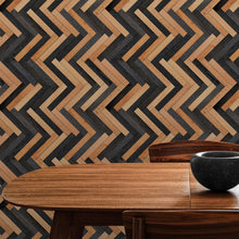 Carregar imagem no visualizador da galeria, Modern Design Wooden Zigzag Panel Wallpaper Mural. #6736
