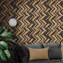 Load image into Gallery viewer, Modern Design Wooden Zigzag Panel Wallpaper Mural. #6736
