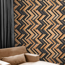 Load image into Gallery viewer, Modern Design Wooden Zigzag Panel Wallpaper Mural. #6736
